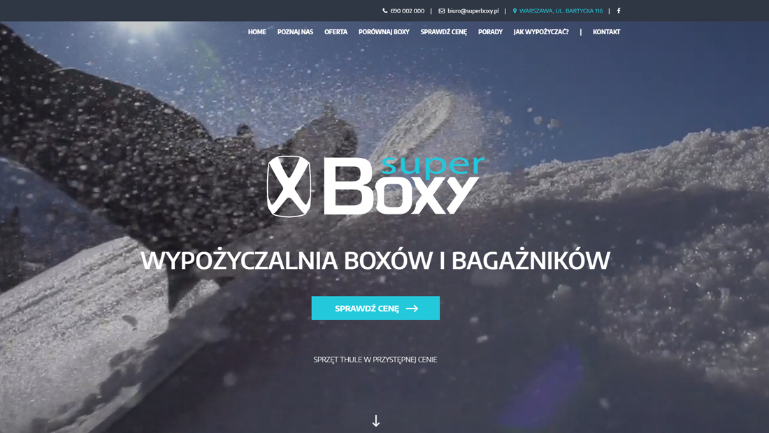 Widok strony www Superboxy