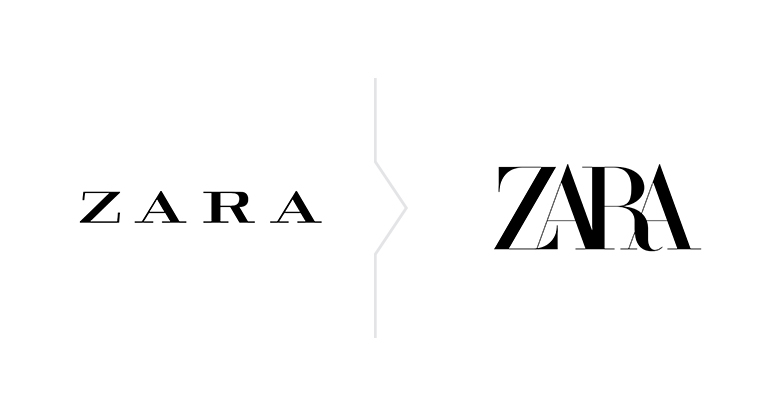 redesign logo Zara - nowe i stare 